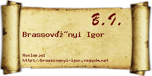 Brassoványi Igor névjegykártya